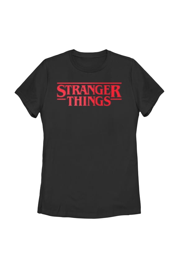 Netflix Women's Stranger Things Blurry Classic Red Logo T Shirt
