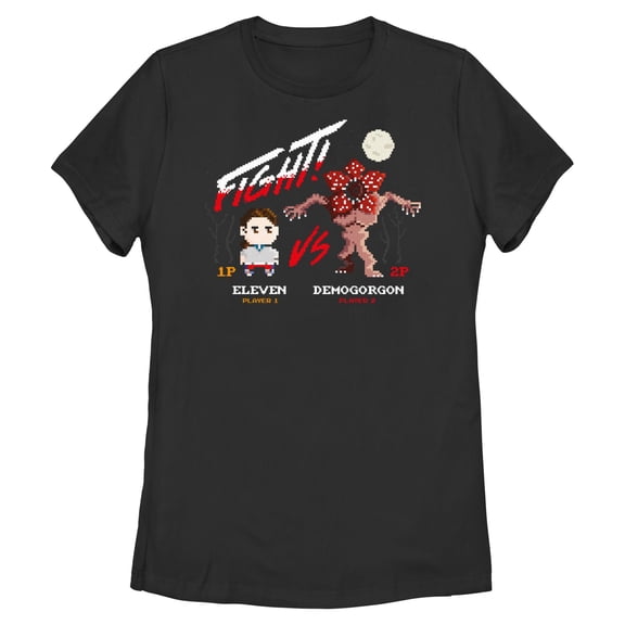 Netflix Women's Stranger Things Eleven vs Demogorgon Pixels T Shirt