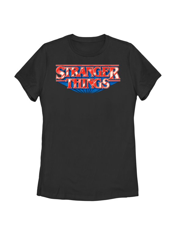 Netflix Women's Stranger Things Glossy Style Classic Shadow Logo T Shirt