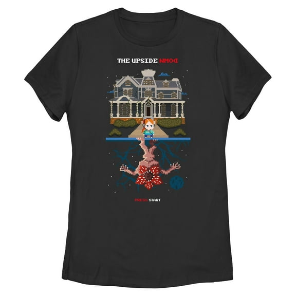 Netflix Women's Stranger Things Max Vs Demogorgon 8 Bits Upside Down T Shirt