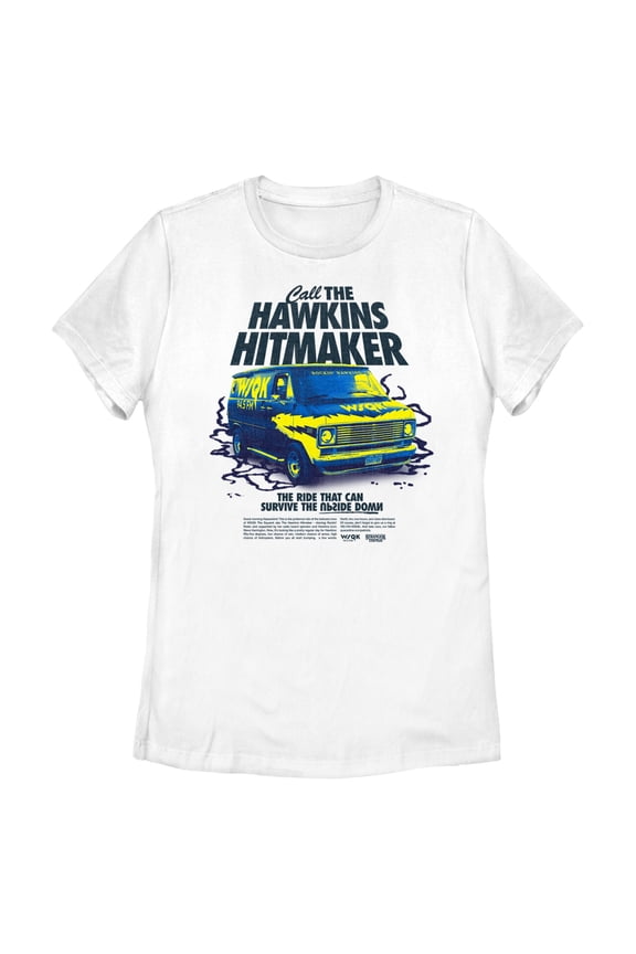 Netflix Women's Stranger Things Neon Van Call The Hawkins Hitmaker T Shirt