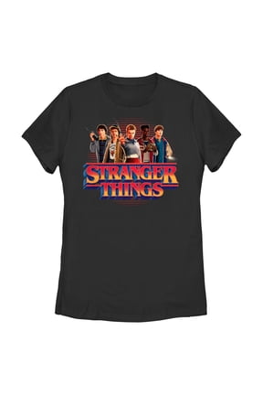 Netflix Women's Stranger Things Retro Friend Group Main Logo T Shirt