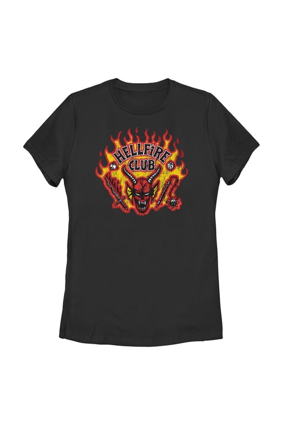Netflix Women's Stranger Things Retro Hellfire Club Logo T Shirt