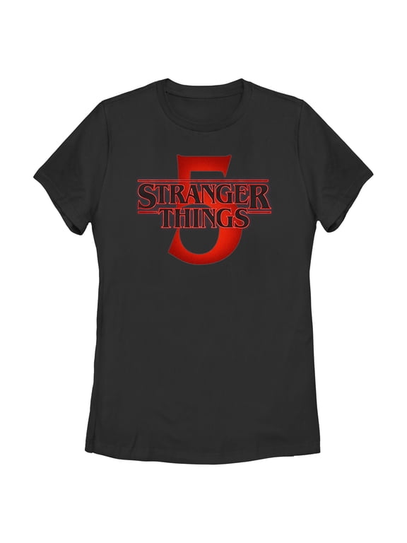 Netflix Women's Stranger Things Season Five Glowing Logo T Shirt
