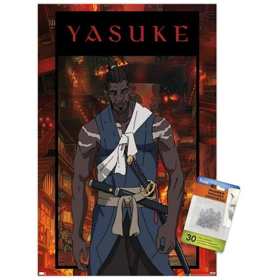 Netflix Yasuke - Key Art Wall Poster with Push Pins, 14.725" x 22.375"