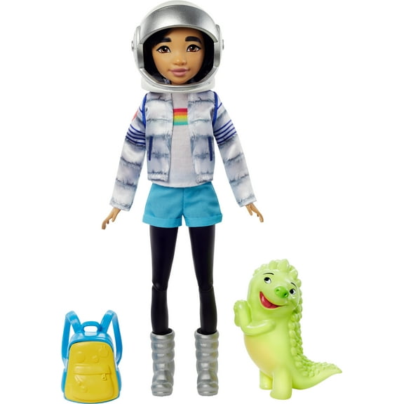 Netflixs Over the Moon Fei Fei Doll (9-inch) in Space Explorer Outfit, Includes Glow-in-Dark Gobi Figure (3-inch)
