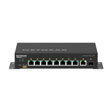 NETGEAR AV Line M4250-9G1F-PoE+ - Switch - L3 - managed - 8 x 10/100/1000 (8 PoE+) + 1 x 10/100/1000 + 1 x Gigabit SFP - side to side airflow - rack-mountable - PoE+ (110 W)