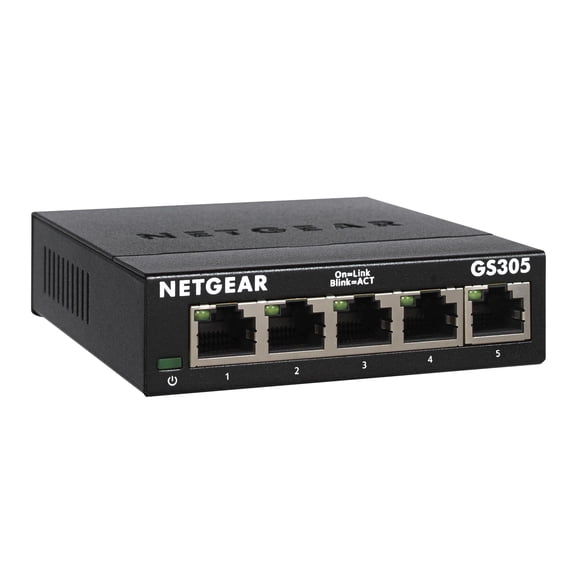 Netgear GS305-300PES 5-Port Gigabit Switch (fanless design, easy plug and play installation, La