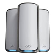 Netgear RBE973S-100NAS Orbi 970 Series RBE973S Quad-Band WiFi 7 Mesh System, 3-Pack Router + 2 Satellites, 27Gbps, Covers Up to 10000 Sq. Ft., White