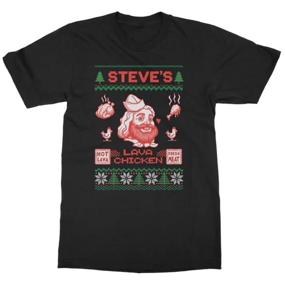 Nether Holiday Funny Lava Chicken Pixel Game Xmas Unisex T-Shirt, S-5XL