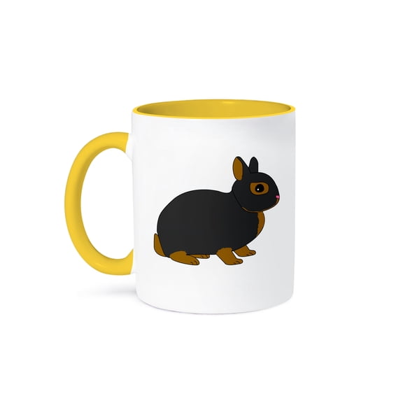 Rabbit Design Mug 11oz Two-Tone Yellow