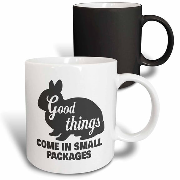 3drose, Netherland Dwarf Rabbit Good Things Come in Small Packages, 11oz Magic Transforming Mug