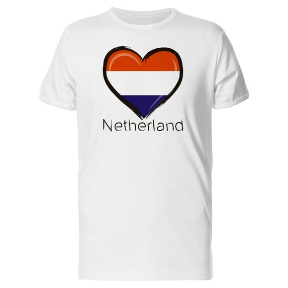 Netherland Flag Heart Tee Men's -Image by Shutterstock