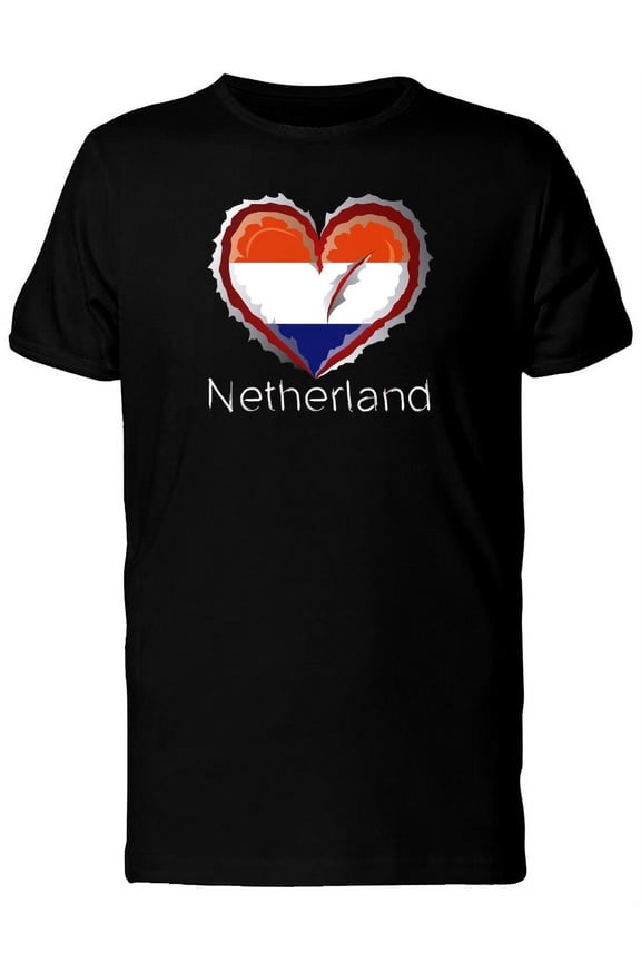 Netherland Scratched Flag Heart Tee Men's -Image by Shutterstock