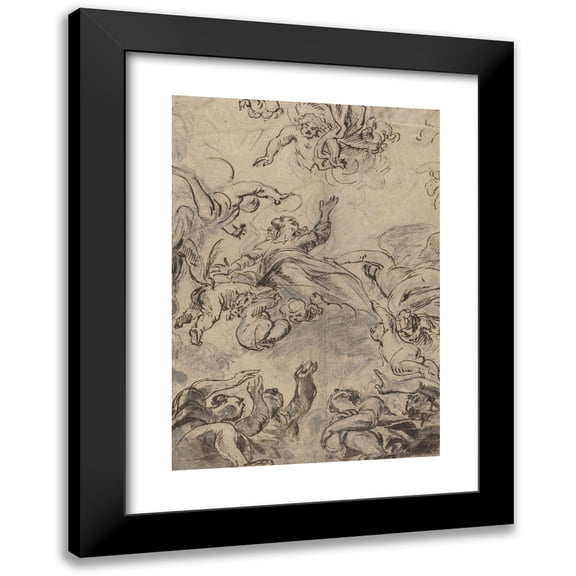Netherlandish 17th Century 18x24 Black Modern Framed Museum Art Print Titled - The Assumption of the Virgin (Mid 17th Century)