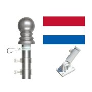 Netherlands 3'x5' Flag and Spinner Flagpole Set, Includes Flag, 6' Spinner Pole and Bracket