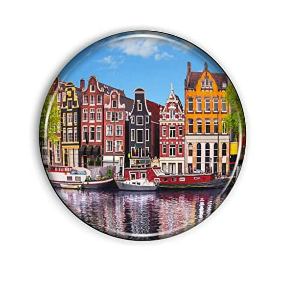Netherlands Amsterdam Magnet Strong and Flexible Refrigerator Magnet 1.1 Inch Epoxy Dome