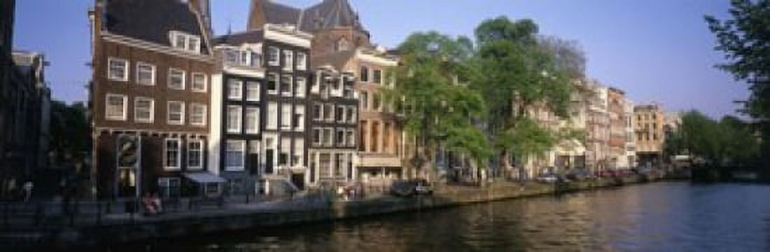 Netherlands Amsterdam canal Canvas Art - Panoramic Images (18 x 6)