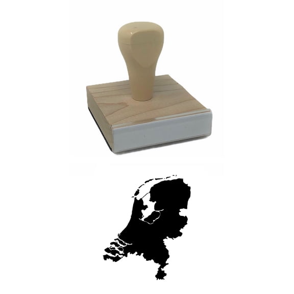 Netherlands Country Rubber Stamp, 2 X 2" Wood Stamp