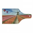 thumbnail image 1 of Netherlands Cutting Board, Landscape of Tulips Field Hot Air Balloons and Windmill Spring, Decorative Tempered Glass Cutting and Serving Board, in 3 Sizes, by Ambesonne, 1 of 2