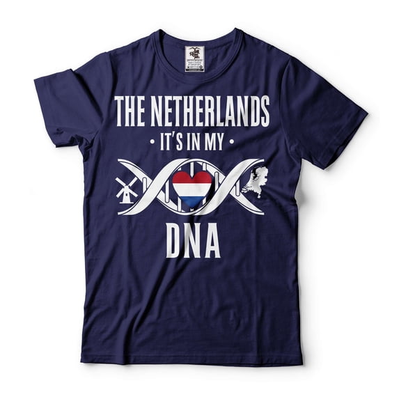 Netherlands DNA Shirt Netherlands Flag Tee Netherlands National Patriotic Shirt Dutch Gifts (3X-Large Navy Blue)