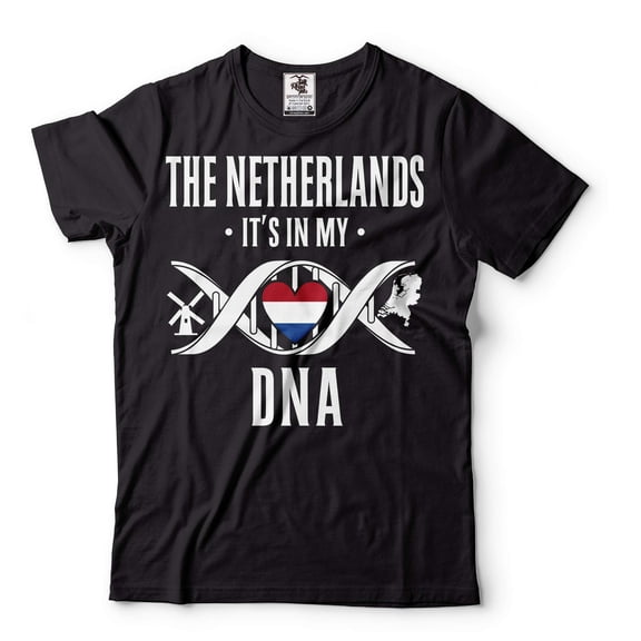 Netherlands DNA Shirt Netherlands Flag Tee Netherlands National Patriotic Shirt Dutch Gifts (5X-Large Black)