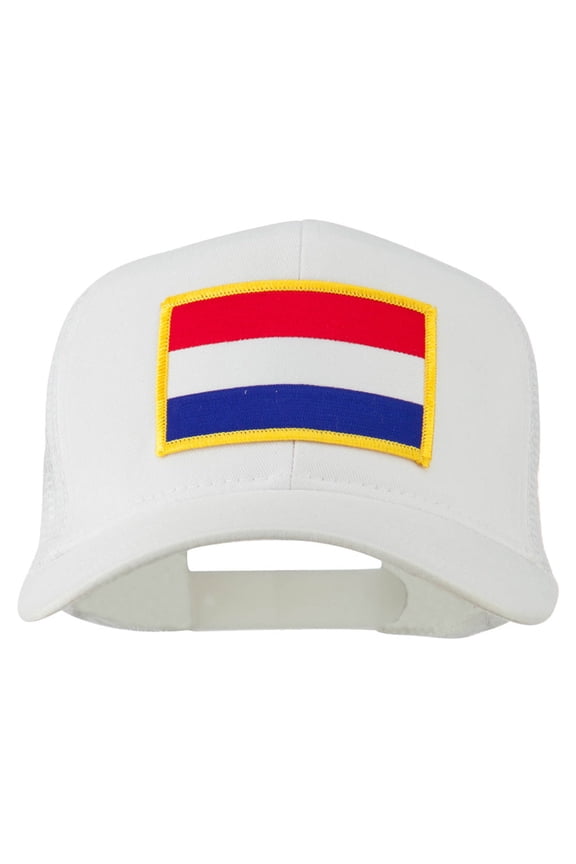 Netherlands Flag Patched Mesh Cap - White OSFM