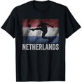thumbnail image 1 of Netherlands Flag Soccer Holland Dutch Football Vintage T-Shirt mens t shirt，black，women，funny，misfits，men，journey，t-shirt, 1 of 4