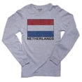 thumbnail image 1 of Netherlands Flag - Special Vintage Edition Men's Long Sleeve Grey T-Shirt, 1 of 2
