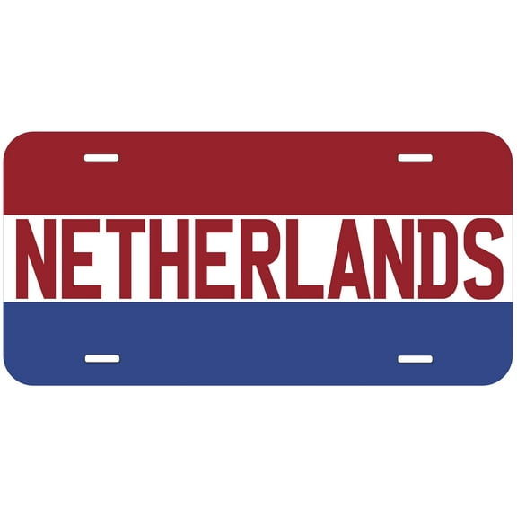 Netherlands Flag With Country Name Novelty Car Auto License Plate