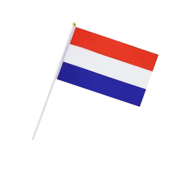 Netherlands Flags on Stick, Small Handheld Dutch Flag, Weather Resistant Polyester, Table Decor for Teachers Event Attendees Soccer Games Parades Celebrations, Mini Dutch Stick Flag