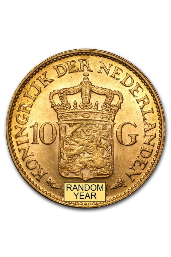 Netherlands Gold 10 Gulden (Random) Avg Circ