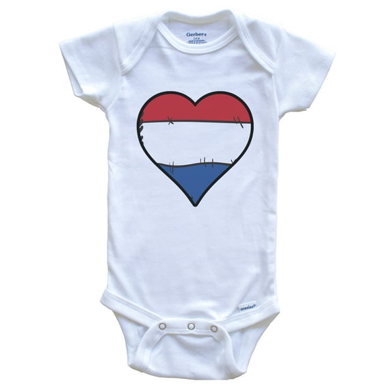 Netherlands Heart Dutch Flag Baby Bodysuit