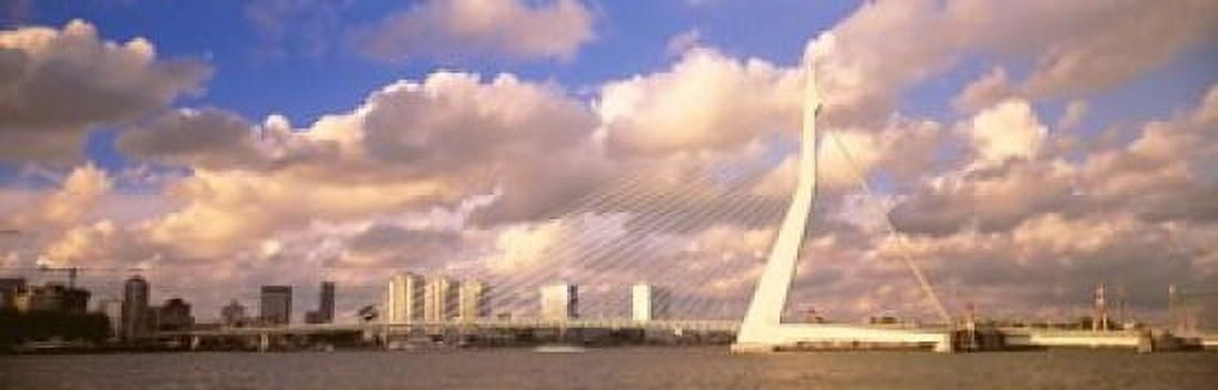 Netherlands Holland Rotterdam Erasmus Bridge Canvas Art - Panoramic Images (18 x 6)
