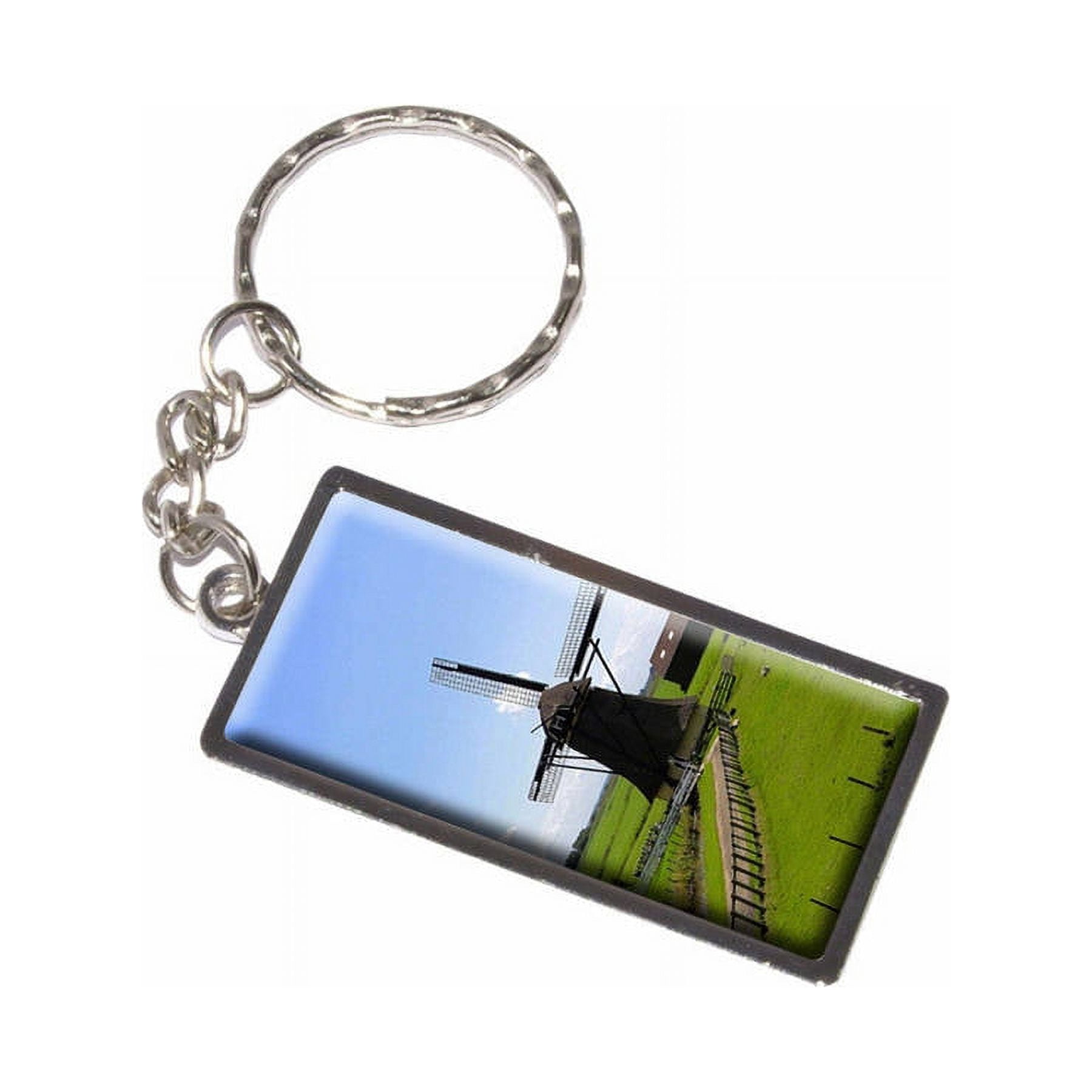Key Ring Windmill Netherlands Landscape Sky Clouds Windmill Keychain Key Chain Ring ...