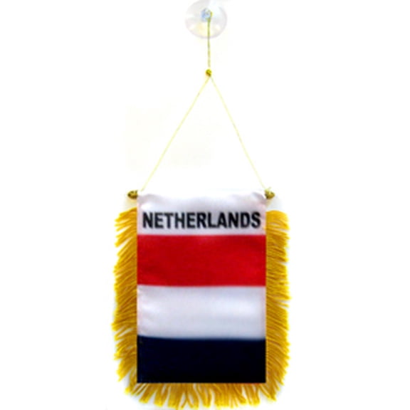 AZ FLAG Netherlands Car Flag 4x6 in 100D Polyester Suction Cup 15x10 cm