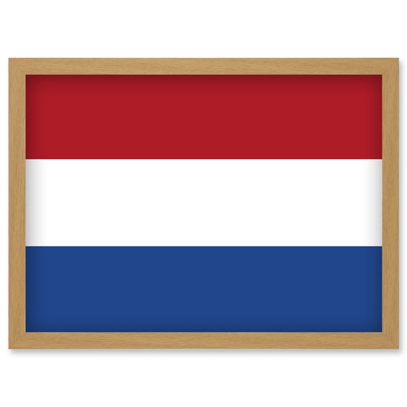 Netherlands National Flag Patriotic Vexillology World Flags Country Region Poster Artwork Framed Wall Art Print A4