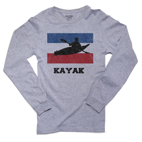 Netherlands Olympic - Kayak - Flag - Silhouette Men's Long Sleeve Grey T-Shirt