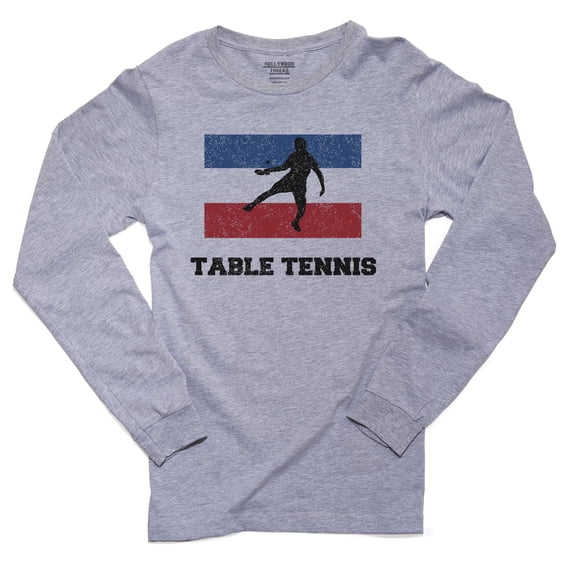 Netherlands - Olympic - Table Tennis - Flag - Silhouette Men's Long Sleeve Grey T-Shirt