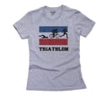 thumbnail image 1 of Netherlands Olympic - Triathlon - Flag - Silhouette Women's Cotton Grey T-Shirt, 1 of 2