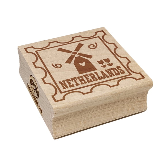 Netherlands Passport Travel Square Rubber Stamp Stamping Scrapbooking Crafting - Medium 1.75in
