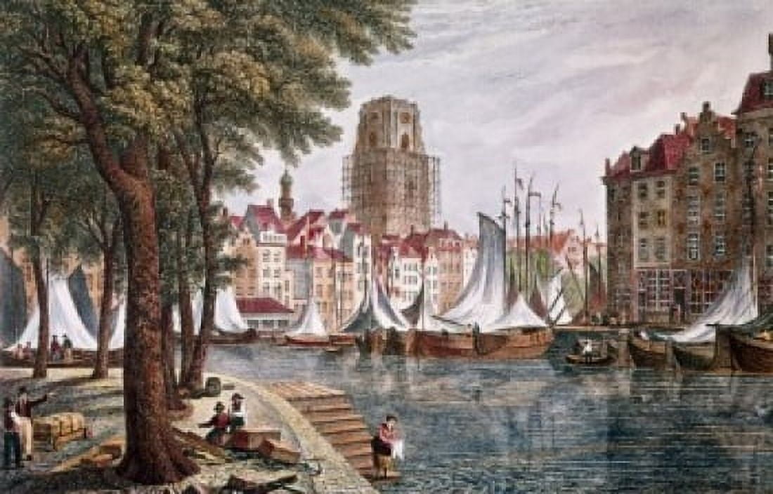 Netherlands South Holland Rotterdam View of Rotterdam by Robert Wallis Canvas Art - Robert Wallis (24 x 36)