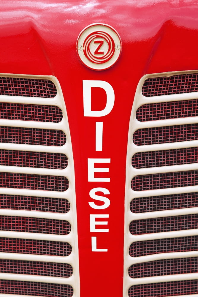 Netherlands Zealand Red bumper on vehicle labeled diesel Westkapelle Canvas Art - Peter Zoeller Design Pics (12 x 19)