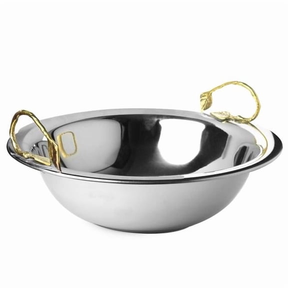 Netila 56880 14 in. Stainless Steel Bowl with Bronze Handles