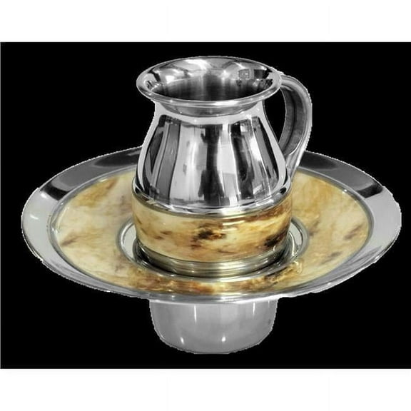 Netila 59545 Stainless Steel Mayim Achronim with Marble, Beige