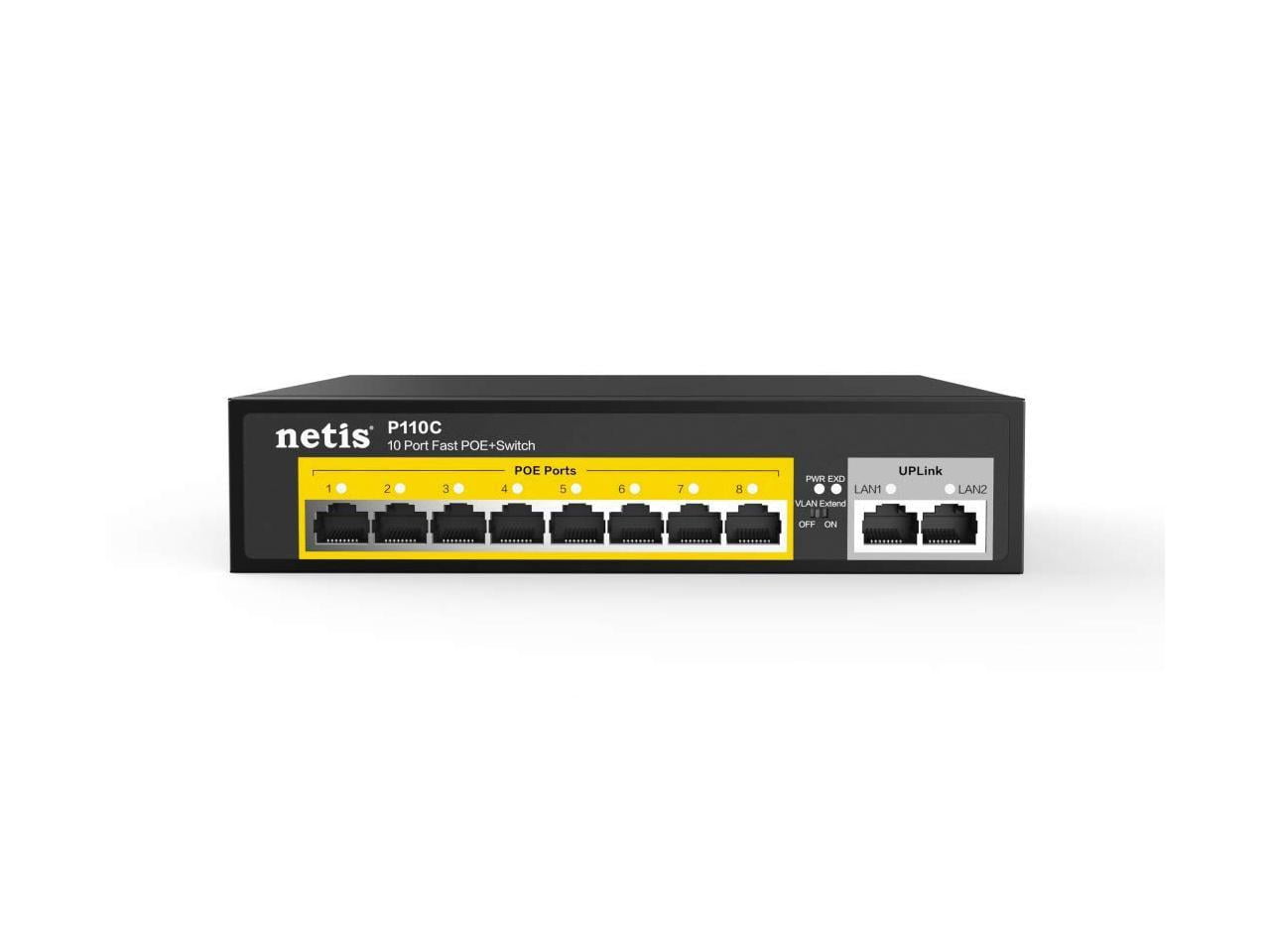 Netis P110C 8 POE+2 Uplink 100M Standard Fast Ethernet POE/ POE+ Switch ...