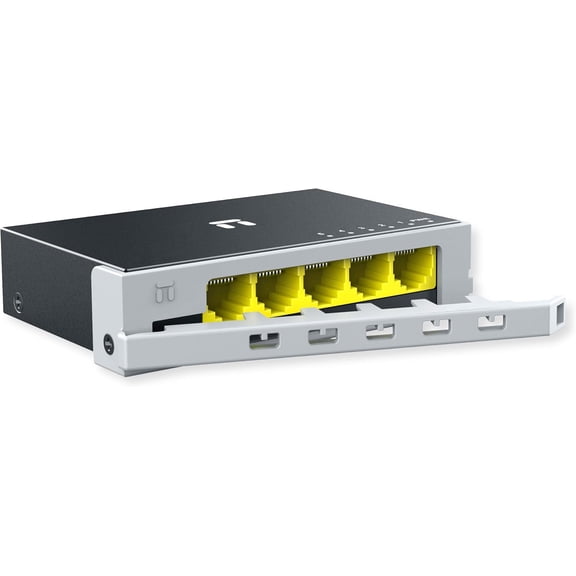 Netis ST105GD 5 Port Fast GbE Switch, for Home Office Networking, Attached Safety Lock, Plug and Play, Steel Housing