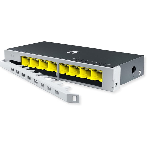 Netis ST108GD 8 Port Fast GbE Switch, for Home Office Networking, Attached Safety Lock, Plug and Play, Steel Housing