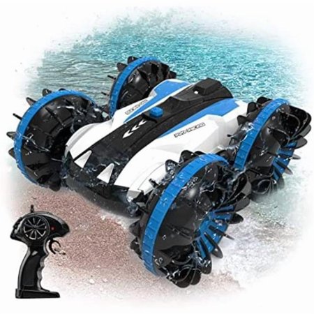 Netjett NC21700 2.4 GHz 4WD ALPHAREV Amphibious Remote Control Car with Radio Control Stunt for Kids - Blue