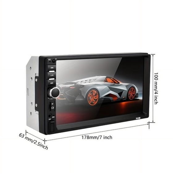 Netjett NT31256 7 in. Touch Screen 2 DIN Car Multimedia Player Audio Stereo Support